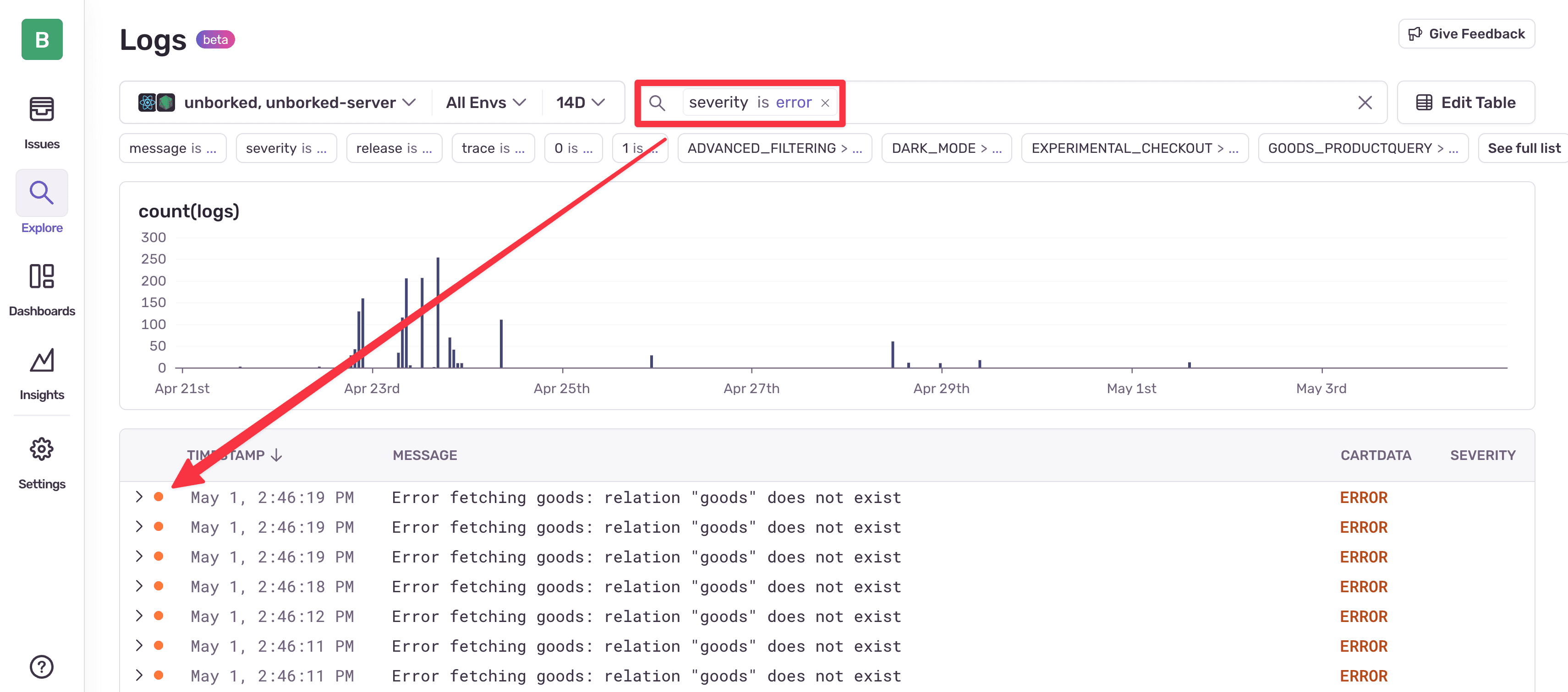 Property Logs Search