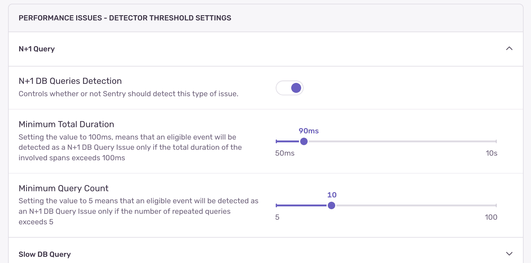 Performance issue configuration
